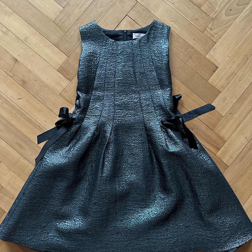 Elegant Black Kids Dress with Bow Accents